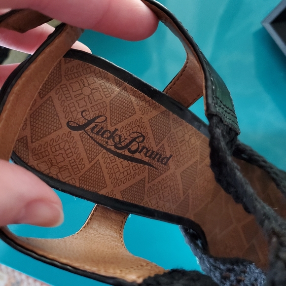 Lucky Brand Crochet Wedge Sandals - Picture 4 of 12